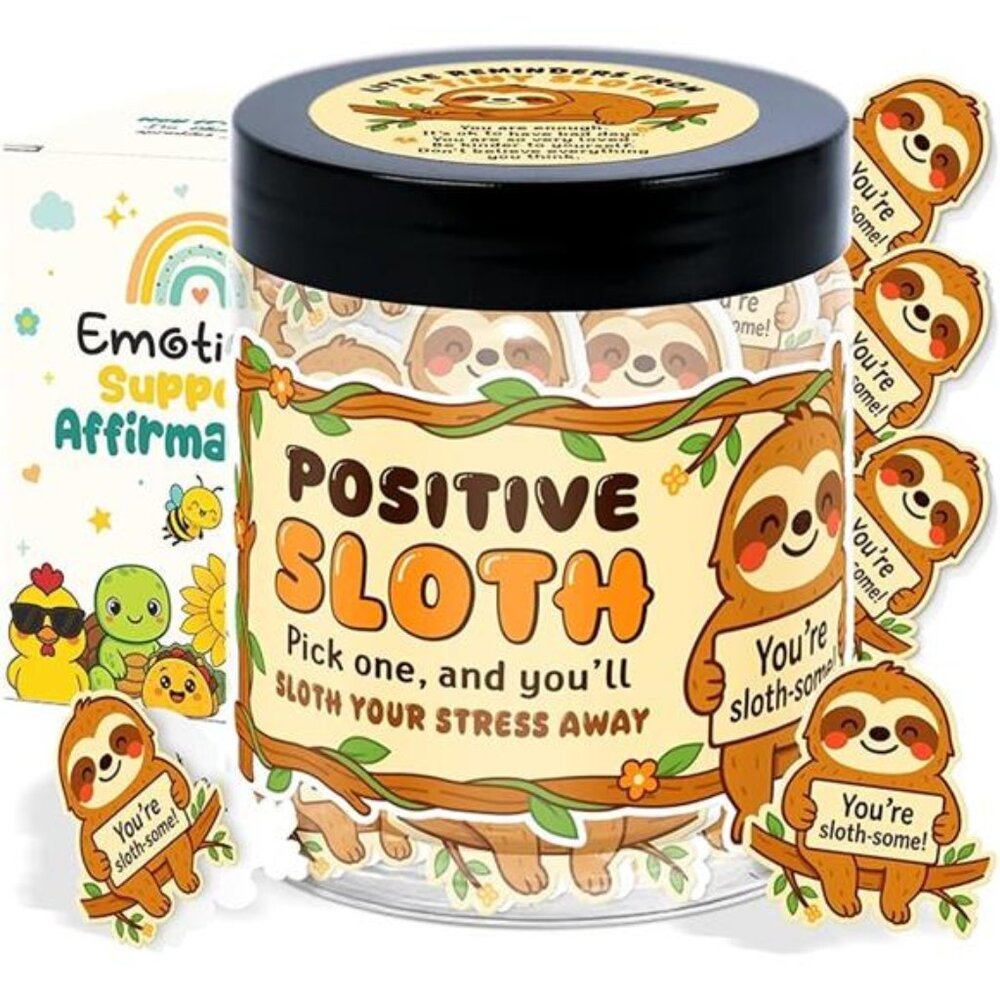 GIFT IDEAS! Cute Sloth Affirmation Cards, 60 count SLOTHS SLOTH gift idea